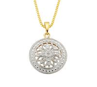 Kette mit Anhänger DIAMONDS BY ELLEN K. "Silber 925 vergoldet mit 5x Diamant zus. 0,05ct.", gelb, Halsketten, Damen, 45cm, 0,05, Silber 925 (Sterlingsilber), L: 45 B: 17mm, glänzend, B:17mm (48587426-