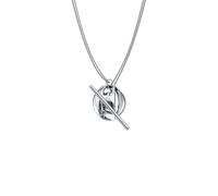 Kette mit Anhänger DIESEL "Oval D", silber (edelstahlfarben), Halsketten, Damen, Edelstahl, L: 50 (86034530-0) edelstahlfarben
