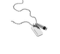 Kette mit Anhänger DIESEL "Schmuck Edelstahl Halsschmuck Halskette Ankerkette", schwarz (edelstahlfarben, schwarz), Halsketten, Damen, mit Stein, Edelstahl, L: 55, mit Stein (synth.) (83458928-0) edel