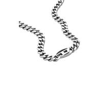 Kette mit Anhänger DIESEL "Schmuck Edelstahl Halsschmuck Panzerkette STEEL", silber (edelstahlfarben), Halsketten, Damen, Edelstahl, L: 50 B: 12mm, B:12mm (86209956-0) edelstahlfarben