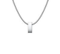 Kette mit Anhänger DIESEL "Schmuck Geschenk Edelstahl Halsschmuck Halskette D Logo", silber (edelstahlfarben, rot), Halsketten, Damen, Edelstahl, L: 55 B: 2mm, glänzend, Emaille, B:2mm (49544168-0) ed