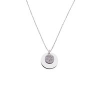 Kette mit Anhänger DKENIZ "925 Sterling Silber rhodiniert Glänzend 42+3cm Zirkonia Weiß", weiß, Halsketten, Damen, 42 + 3cm, Silber 925 (Sterlingsilber), L: 45cm B: 16.0mm, glänzend, B:16.0mm (1632723