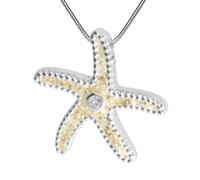 Kette mit Anhänger DUR "DUR Kette mit Anhänger Gleiter Seestern II - Strandsand" Gr. 45, silber, Halsketten, Damen, 45cm, Silber 925 (Sterlingsilber), L: 42 (56087762-45) silber