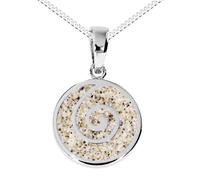 Kette mit Anhänger DUR "DUR Kette mit Anhänger Spirale 2.0 - Strandsand" Gr. 50, silber (weiß, neutral), Halsketten, Damen, 50cm, Silber 925 (Sterlingsilber), L: 40, Kette mit Anhänger (52649547-50)