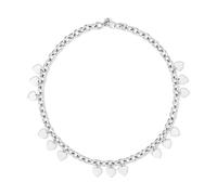 Kette mit Anhänger ECHTZEIT "Schmuck Geschenk Edelstahl Halskette Endless Love Herzen", silber (silberfarben), Halsketten, Damen, Edelstahl, L: 45 B: 2mm, B:2mm (76153366-0) silberfarben