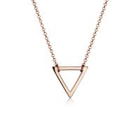 Kette mit Anhänger ELLI "Dreieck Geo Anhänger 925 Silber", rosa (rosegold), Halsketten, Damen, 45, ohne Stein, Silber 925 (Sterlingsilber), L: 45, Kette mit Anhänger (051824-0)