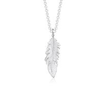 Kette mit Anhänger ELLI "Feder Anhänger Engel Gliederkette 925 Silber", silber, Halsketten, Damen, 80, ohne Stein, Silber 925 (Sterlingsilber), L: 80 (636544-0) silber