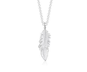 Kette mit Anhänger ELLI "Feder Anhänger Engel Gliederkette 925 Silber", silber, Halsketten, Damen, 80, ohne Stein, Silber 925 (Sterlingsilber), L: 80 (636544-0) silber
