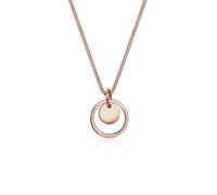 Kette mit Anhänger ELLI "Halskette Anhänger Rund mit Kreisen 925 Silber" Gr. 45, rosa (rosegold), Halsketten, Damen, 45, ohne Stein, Silber 925 (Sterlingsilber) (91264864-45) rosegold