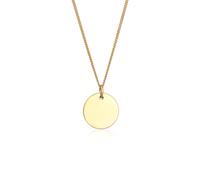 Elli Basic Plättchen Panzerkette 925 Silber goldfarben Damen