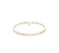 Kette mit Anhänger ELLI "Halskette Choker Kauri Muscheln Beach 925 Silber vergoldet" Gr. 36, gold, Halsketten, Damen, ohne Stein, Silber 925 (Sterlingsilber) (82221121-36) gold