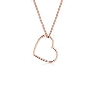 Kette mit Anhänger ELLI "Halskette Herz Anhänger Liebe Cut Out 925 Silber" Gr. 45, rosa (rosegold), Halsketten, Damen, 45, ohne Stein, Silber 925 (Sterlingsilber) (18696941-45) rosegold