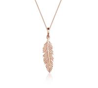 Kette mit Anhänger ELLI "Halskette mit Feder Anhänger aus 925 Sterling Silber" Gr. 45, rosa (rosegold), Halsketten, Damen, 45, ohne Stein, Silber 925 (Sterlingsilber) (50678940-45) rosegold