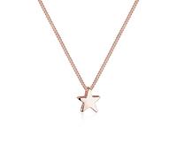 Kette mit Anhänger ELLI "Halskette Stern Schlicht Basic 925 Silber" Gr. 45, rosa (rosegold), Halsketten, Damen, ohne Stein, Silber 925 (Sterlingsilber) (67167429-45) rosegold