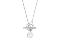 Kette mit Anhänger ELLI "Halskette Venezianer Plättchen T-Bar Verschluss 925 Silber" Gr. 45, silber, Halsketten, Damen, ohne Stein, Silber 925 (Sterlingsilber) (63920353-45) silber