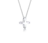 Elli Collierkettchen »Kreuz Cross Symbol 3D 925 Sterling Silber«, silberfarben