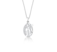 Kette mit Anhänger ELLI "Kreuz Marienbild Glaube Religion 925 Silber" Gr. 55, silber, Halsketten, Damen, 55, ohne Stein, Silber 925 (Sterlingsilber), L: 45 (020012-55) silber