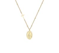 Elli Halskette Damen by @lleennyyy mit Marienbild Anhänger und Kreuz in 925 Sterling Silber