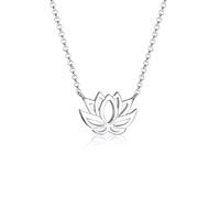Kette mit Anhänger ELLI "mit Lotusblume Blüte Glücksbringer 925 Silber", silber, Halsketten, Damen, 45, ohne Stein, Silber 925 (Sterlingsilber), L: 45 (073478-0) silber