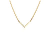 Kette mit Anhänger ELLI PREMIUM "Halskette V-Kette Geo Minimal 375 Gelbgold" Gr. 40, gold, Halsketten, Damen, ohne Stein, Gelbgold 375 (23959703-40) gold