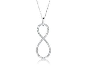 Kette mit Anhänger ELLI PREMIUM "Infinity Weiß 925 Sterling Silber, mit Kristallen von Swarovski", silber, Halsketten, Damen, 70,mit Steinen, Silber 925 (Sterlingsilber), L: 70 (295781-0) silber