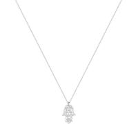 Kette mit Anhänger ELLI "Schmuck Geschenk Silber 925 Hamsa Hand, 0105221613, 0105991613" Gr. 45, silber (silberfarben, kristallweiß), Halsketten, Damen, 45, Silber 925 (Sterlingsilber), L: 45cm B: 1,1
