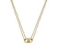 Kette mit Anhänger EMPORIO ARMANI "Schmuck Geschenk Edelstahl", gold (gelbgoldfarben, kristallweiß), Halsketten, Damen, Edelstahl, L: 45 B: 2mm, mit Glasstein, B:2mm (95191723-0) gelbgoldfarben, krist