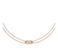 Kette mit Anhänger EMPORIO ARMANI "Schmuck Geschenk Edelstahl Halsschmuck COUPLES", gelbgoldfarben, kristallweiß, Halsketten, Damen, Edelstahl, L: 45 B: 1mm, mit Zirkonia (synth.), B:1mm (53406641-0)