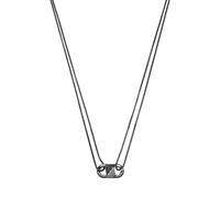 Emporio Armani Herren-Edelstahl-Halskette mit Karabinerverschluss, Silber-Grau