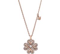 Kette mit Anhänger EMPORIO ARMANI "Schmuck Geschenk Silber 925 Halskette Kleeblatt", rosa (roségoldfarben, kristallweiß), Halsketten, Damen, Silber 925 (Sterlingsilber), L: 42 B: 1mm, mit Zirkonia (sy
