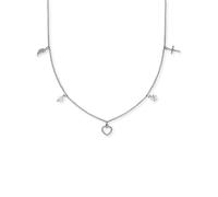 Kette mit Anhänger ENGELSRUFER "Glaube Liebe Hoffnung", weiß (silberfarben, kristallweiß, weiß), Halsketten, Damen, Perlen Silber 925 (Sterlingsilber), L: 50 B: 1,42mm, Perlen, Silber 925 (Sterlingsil