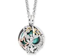 Kette mit Anhänger ENGELSRUFER "HEAVEN" Gr. S, grün (silberfarben, gelbgoldfarben, roségoldfarben, mint, kristallweiß), Halsketten, Damen, S, Messing Silber 925 (Sterlingsilber), L: 70 B: 1,5mm, Messi
