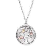 Kette mit Anhänger ENGELSRUFER "Lebensbaum", rosa (silberfarben, gelbgoldfarben, roségoldfarben, kristallweiß), Halsketten, Damen, Silber 925 (Sterlingsilber), L: 50, mit Zirkonia (synth.) (47467844-0