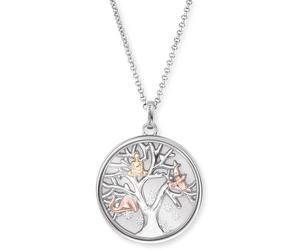 Kette mit Anhänger ENGELSRUFER "Lebensbaum", rosa (silberfarben, gelbgoldfarben, roségoldfarben, kristallweiß), Halsketten, Damen, Silber 925 (Sterlingsilber), L: 50, mit Zirkonia (synth.) (47467844-0