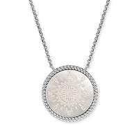 Kette mit Anhänger ENGELSRUFER "Mystische Windrose Ornament", bunt (silberfarben, weiß), Halsketten, Damen, Silber 925 (Sterlingsilber), L: 50 B: 1,33mm, mit Perlmutt (synth.), B:1,33mm (12308051-0) s