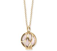 Kette mit Anhänger ENGELSRUFER "Powerful Stone Paradise Rosenquarz" Gr. XS, bunt (gelbgoldfarben, rosa), Halsketten, Damen, XS, Silber 925 (Sterlingsilber), L: 50, mit Rosenquarz (66757508-XS) gelbgol