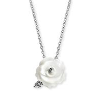 Kette mit Anhänger ENGELSRUFER "Rose", bunt (silberfarben, weiß), Halsketten, Damen, Silber 925 (Sterlingsilber), L: 44 B: 1,33mm, mit Perlmutt (synth.), B:1,33mm (52536735-0) silberfarben, weiß