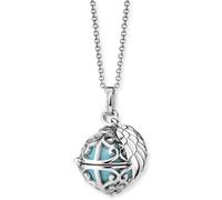 Kette mit Anhänger ENGELSRUFER "Schmuck Geschenk Engelsrufer Relaunch mit Flügelanhänger" Gr. XS, blau (silberfarben, perlmuttfarben, türkis), Halsketten, Damen, XS, Messing Silber 925 (Sterlingsilber