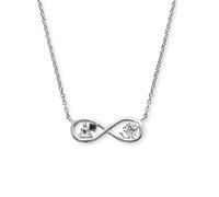 Kette mit Anhänger ENGELSRUFER "Yin Yang Infinity Buddha und Om", schwarz (silberfarben, kristallweiß, schwarz), Halsketten, Damen, Silber 925 (Sterlingsilber), L: 44 B: 1,33mm, Made in Germany - mit