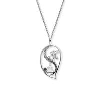 Engelsrufer Damen Halskette aus Sterling Silber mit Anhänger Yin Yang Tropfen - besetzt mit Zirkonia Steinen - in drei Längen verstellbar - Länge: 42+4+4 cm, ERN-YIYADROP-19-ZI