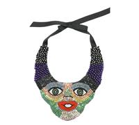 Kette mit Anhänger "Face", Damen, Gr. onesize, Glas, bunt (multi), COLLEZIONE ALESSANDRO, Basic, Halsketten, mit echten Glasperlen (93680806-0) multi