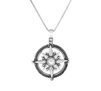 Kette mit Anhänger FIRETTI "Geschenk Silber 925 Halsschmuck Halskette Venezianerkette Windrose", silberfarben, grau, Halsketten, Herren, Silber 925 (Sterlingsilber), L: 41 B: 1mm, B:1mm (20916820-0) s