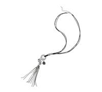 Kette mit Anhänger FIRETTI "mit kleiner Rose und Herz", schwarz (schwarz, metallfarben, kristallfarben), Halsketten, Damen, Baumwolle Metall, L: 80, Baumwolle, Metall, mit Glasstein (841807-0) schwarz