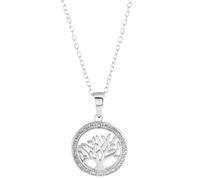 Kette mit Anhänger FIRETTI "Schmuck Geschenk, Baum des Lebens", silber (silberfarben), Halsketten, Damen, 0,01, Diamanten Silber 925 (Sterlingsilber), L: 45 B: 1mm, Diamanten, Silber 925 (Sterlingsilb
