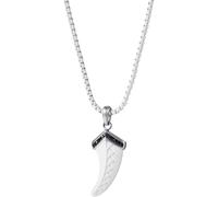 Kette mit Anhänger FIRETTI "Schmuck Geschenk Edelstahl Halsschmuck Halskette Teeth Zahn", weiß (weiß, edelstahlfarben,schwarz), Halsketten, Damen, Edelstahl, L: 55, mit Zirkonia (synth.) (62608705-0)