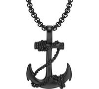 Kette mit Anhänger FIRETTI "Schmuck Geschenk Edelstahl Halsschmuck Halskette Venezianerkette Anker", schwarz, Halsketten, Damen, Edelstahl, L: 55 (60629524-0) schwarz