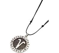 Kette mit Anhänger FIRETTI "Schmuck Geschenk Edelstahl Leder Halsschmuck Halskette Sternzeichen", weiß (silberfarben, schwarz, kristallweiß), Halsketten, Damen, Widder, Edelstahl Leder, L: 80 B: 2mm,