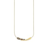 Kette mit Anhänger FIRETTI "Schmuck, Geschenk, Edelstahlkette gelbgoldfarben", gelbgoldfarben, kristallweiß, blau, hellblau, rot, grün, lila, Halsketten, Damen, Edelstahl, L: 47 B: 0,9mm, mit Zirkonia