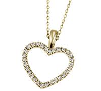 Kette mit Anhänger FIRETTI "Schmuck Geschenk Gold 375 Gold 585 Halsschmuck Halskette Herz", gold (brillanten), Halsketten, Damen, 0,14, Diamanten Gelbgold 585, L: 45 B: 1mm, Diamanten, Gelbgold 585, K