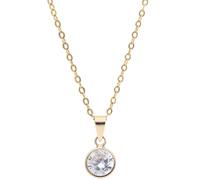 Kette mit Anhänger FIRETTI "Schmuck Geschenk Gold 375 Halsschmuck Halskette Goldkette Ankerkette", gold (gelbgoldfarben, kristallweiß), Halsketten, Damen, Gelbgold 375, L: 45 B: 1,5mm, mit Zirkonia (s